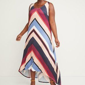 Lane Bryant CHEVRON STRIPE HI-LO MAXI DRESS